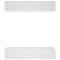 TV Cabinets 4 pcs White 80x30x30 cm Engineered Wood living room Kings Warehouse 
