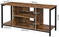 TV Console Unit with Open Storage Rustic Brown and Black Industrial Furniture Kings Warehouse 