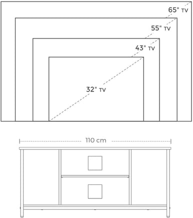 TV Console Unit with Open Storage Rustic Brown and Black Industrial Furniture Kings Warehouse 