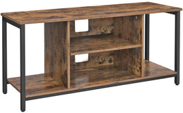 TV Console Unit with Open Storage Rustic Brown and Black Industrial Furniture Kings Warehouse 