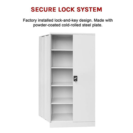 Two-Door Shelf Office Gym Filing Storage Locker Cabinet Safe Furniture Kings Warehouse 