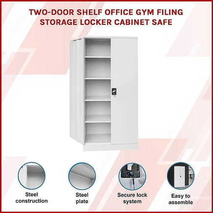 Two-Door Shelf Office Gym Filing Storage Locker Cabinet Safe Furniture Kings Warehouse 