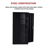 Two-Door Shelf Office Gym Filing Storage Locker Cabinet Safe Furniture Kings Warehouse 