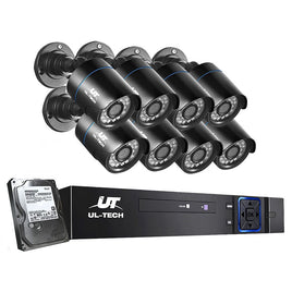 UL-tech CCTV Security System 8CH DVR 8 Cameras 4TB Hard Drive Electronics Kings Warehouse 
