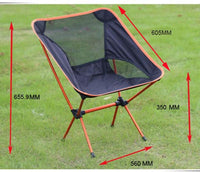 Ultralight Aluminum Alloy Folding Camping Camp Chair Outdoor Hiking Orange Outdoor Kings Warehouse 