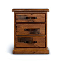 Umber Bedside Tables 3 Drawers Storage Cabinet Shelf Side End Table - Dark Brown Kings Warehouse 