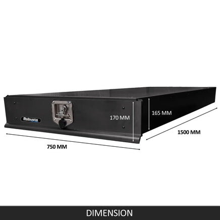 Under Tray Body Tool Box Trundle Drawer 1500 Long UTE Truck ToolBox Black Tools Kings Warehouse 