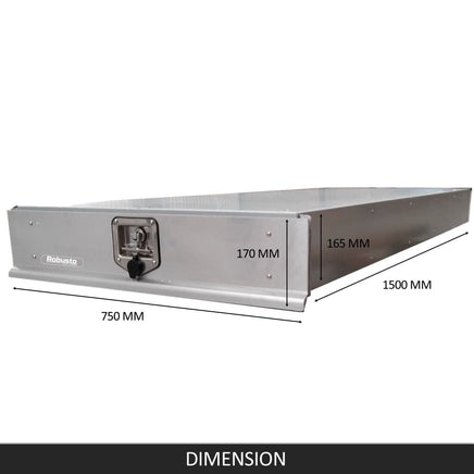 Under Tray Tool Box Trundle Drawer 1500 mm UTE Drawer Dual Extra Cab Toolbox Tools Kings Warehouse 
