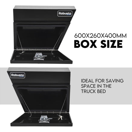 Under Tray Tool Box Underbody Pair Set 600mm Black Aluminium Auto Accessories Kings Warehouse 