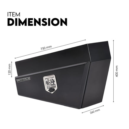 Under Tray Tool Box Underbody Pair Set 750mm Black Steel Auto Accessories Kings Warehouse 