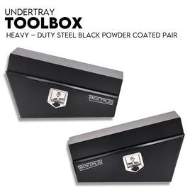Under Tray Tool Box Underbody Pair Set 750mm Black Steel Auto Accessories Kings Warehouse 
