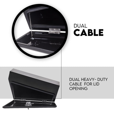 Under Tray Tool Box Underbody Pair Set 750mm Black Steel Auto Accessories Kings Warehouse 