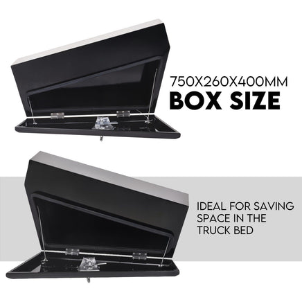 Under Tray Tool Box Underbody Pair Set 750mm Black Steel Auto Accessories Kings Warehouse 