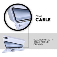 Under Tray Tool Box Underbody Pair Set 750mm White Steel Auto Accessories Kings Warehouse 