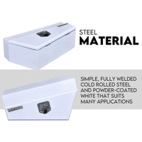 Under Tray Tool Box Underbody Pair Set 750mm White Steel Auto Accessories Kings Warehouse 