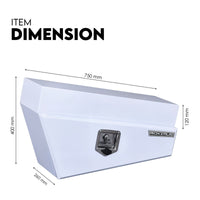 Under Tray Tool Box Underbody Pair Set 750mm White Steel Auto Accessories Kings Warehouse 