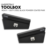 Under Tray Tool Box Underbody Pair Set 900mm Black Steel Auto Accessories Kings Warehouse 