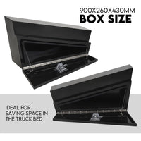 Under Tray Tool Box Underbody Pair Set 900mm Black Steel Auto Accessories Kings Warehouse 