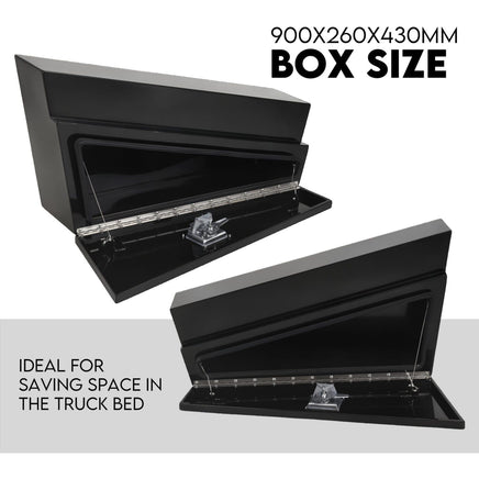 Under Tray Tool Box Underbody Pair Set 900mm Black Steel Auto Accessories Kings Warehouse 