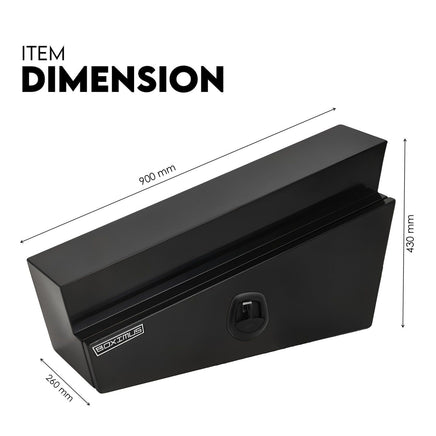 Under Tray Tool Box Underbody Pair Set 900mm Black Steel Auto Accessories Kings Warehouse 