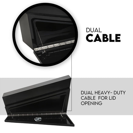 Under Tray Tool Box Underbody Pair Set 900mm Black Steel Auto Accessories Kings Warehouse 