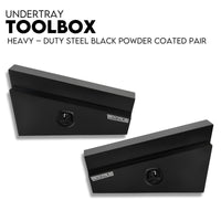 Under Tray Tool Box Underbody Pair Set 900mm Black Steel Auto Accessories Kings Warehouse 