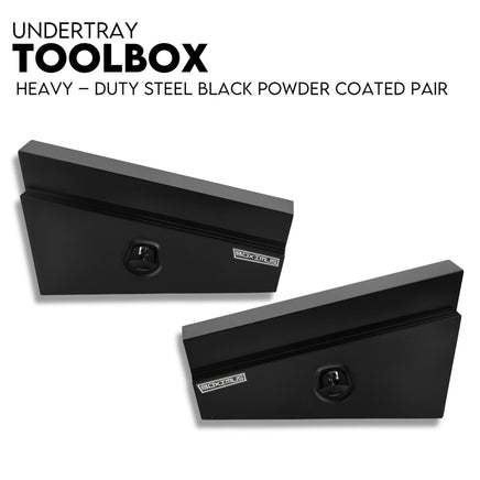 Under Tray Tool Box Underbody Pair Set 900mm Black Steel Auto Accessories Kings Warehouse 