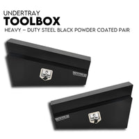 Under Tray Tool Box Underbody Pair Set 900mm Black Steel Auto Accessories Kings Warehouse 