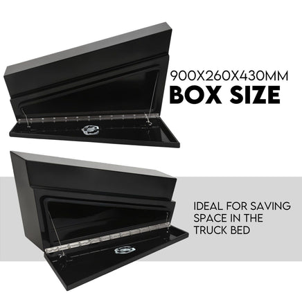 Under Tray Tool Box Underbody Pair Set 900mm Black Steel Auto Accessories Kings Warehouse 