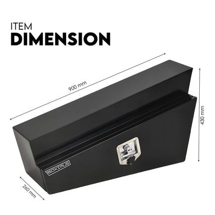 Under Tray Tool Box Underbody Pair Set 900mm Black Steel Auto Accessories Kings Warehouse 