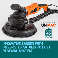 UNIMAC 1800W Drywall Sander Plaster Automatic Wall Gyprock Vacuum System Tools Kings Warehouse 