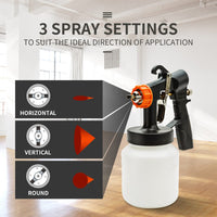 UNIMAC 3-Way Nozzle Electric Paint Sprayer Gun HVLP DIY Spray Station 450W Kings Warehouse 