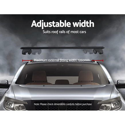 Universal Car Roof Rack Aluminium Cross Bars Adjustable 126cm Black Upgraded End of Year Clearance Sale Kings Warehouse 