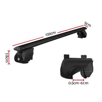 Universal Car Roof Rack Aluminium Cross Bars Adjustable 126cm Black Upgraded End of Year Clearance Sale Kings Warehouse 
