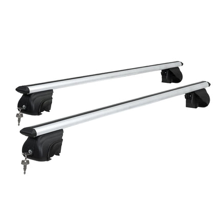 Universal Car Roof Rack Aluminium Cross Bars Adjustable 126cm Silver Upgraded End of Year Clearance Sale Kings Warehouse 