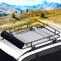 Universal Car Roof Rack Basket Luggage Carrier Steel Vehicle Cargo 123cm Kings Warehouse 