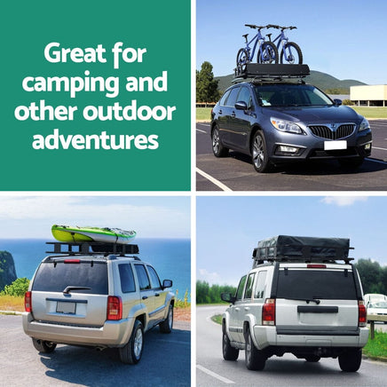 Universal Car Roof Rack Basket Luggage Vehicle Cargo Carrier 160cm Black Auto Accessories Kings Warehouse 