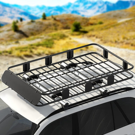 Universal Car Roof Rack Basket Luggage Vehicle Cargo Carrier 160cm Black Auto Accessories Kings Warehouse 