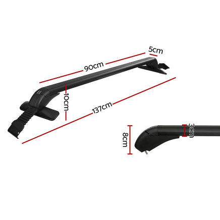 Universal Car Roof Rack Cross Bars 90cm Aluminium Adjustable Lockable 45kg Clamps Auto Accessories Kings Warehouse 