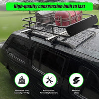 Universal Roof Rack Basket - Car Luggage Carrier Steel Cage Vehicle Cargo Outdoor Recreation Kings Warehouse 