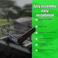 Universal Roof Rack Basket - Car Luggage Carrier Steel Cage Vehicle Cargo Outdoor Recreation Kings Warehouse 