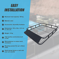 Universal Roof Rack Basket - Car Luggage Carrier Steel Cage Vehicle Cargo Outdoor Recreation Kings Warehouse 