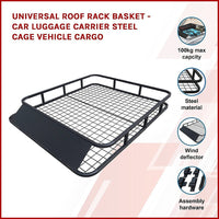 Universal Roof Rack Basket - Car Luggage Carrier Steel Cage Vehicle Cargo Outdoor Recreation Kings Warehouse 