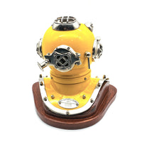 US Navy Mark V Diving Helmet Miniature 230mm - Yellow Kings Warehouse 