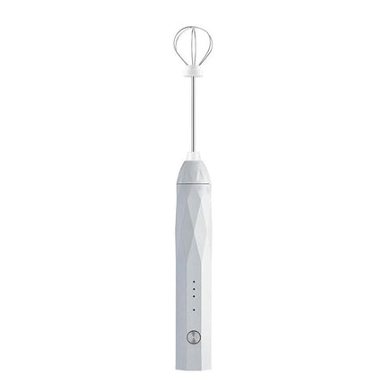 USB Charging Electric Egg Beater Milk Frother Handheld Drink Coffee Foamer White with 2 Stainless Steel Whisks Home & Garden Kings Warehouse 
