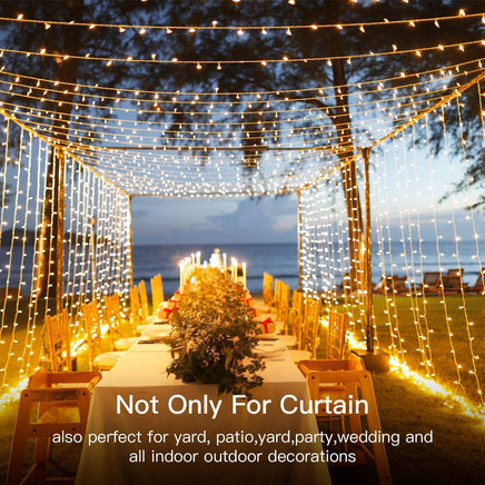 USB Powered 300 LED Curtain String Light with 8 Modes and Remote Control for Bedroom Party Wedding Decorations Kings Warehouse 