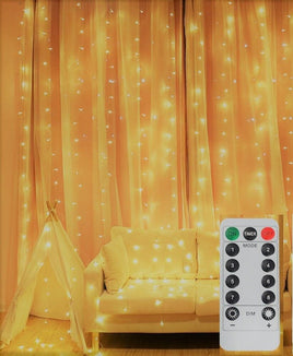 USB Powered 300 LED Curtain String Light with 8 Modes and Remote Control for Bedroom Party Wedding Decorations Kings Warehouse 