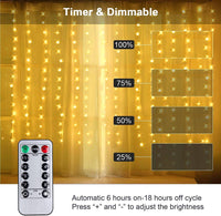 USB Powered 300 LED Curtain String Light with 8 Modes and Remote Control for Bedroom Party Wedding Decorations Kings Warehouse 