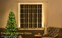 USB Powered 300 LED Curtain String Light with 8 Modes and Remote Control for Bedroom Party Wedding Decorations Kings Warehouse 