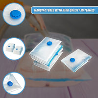 Vacuum Bags Clothes Sealed Clothing Bag Travel Compact Storage Space Saver x12 Home & Garden Kings Warehouse 